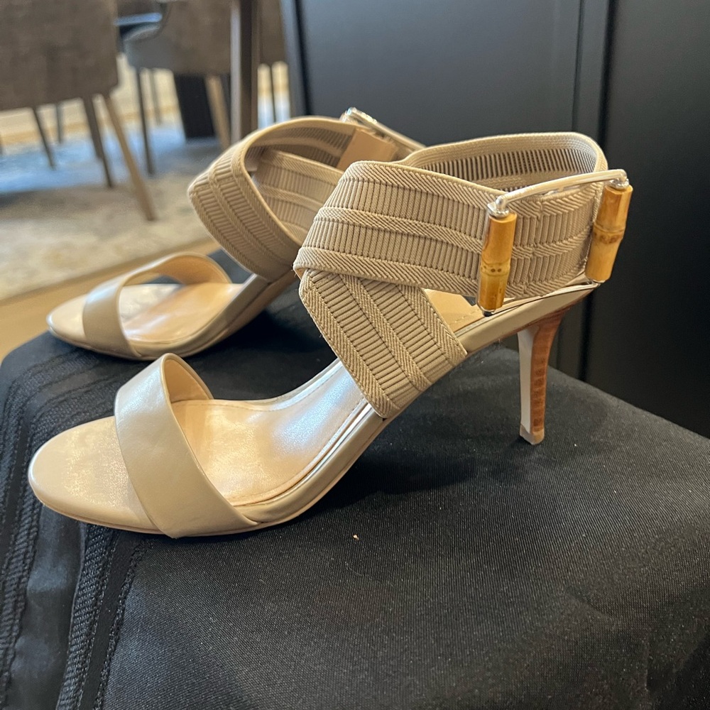 Elegant Beige Heeled Sandals
